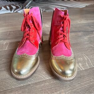 Embassy London Hot Pink Gold Boots 8 38